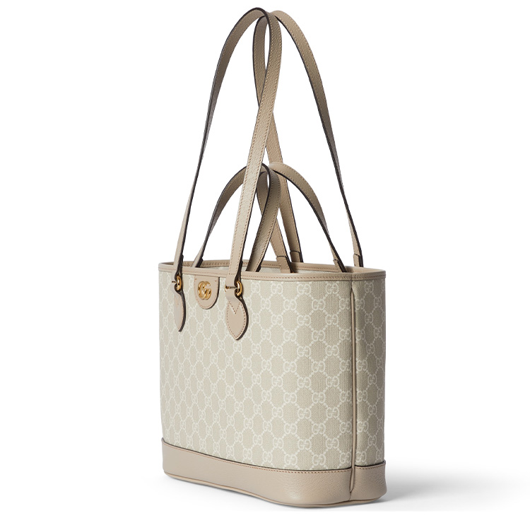 Женская сумка-шоппер Gucci Ophidia малого размера из канваса с отделкой из кожи — фото 3