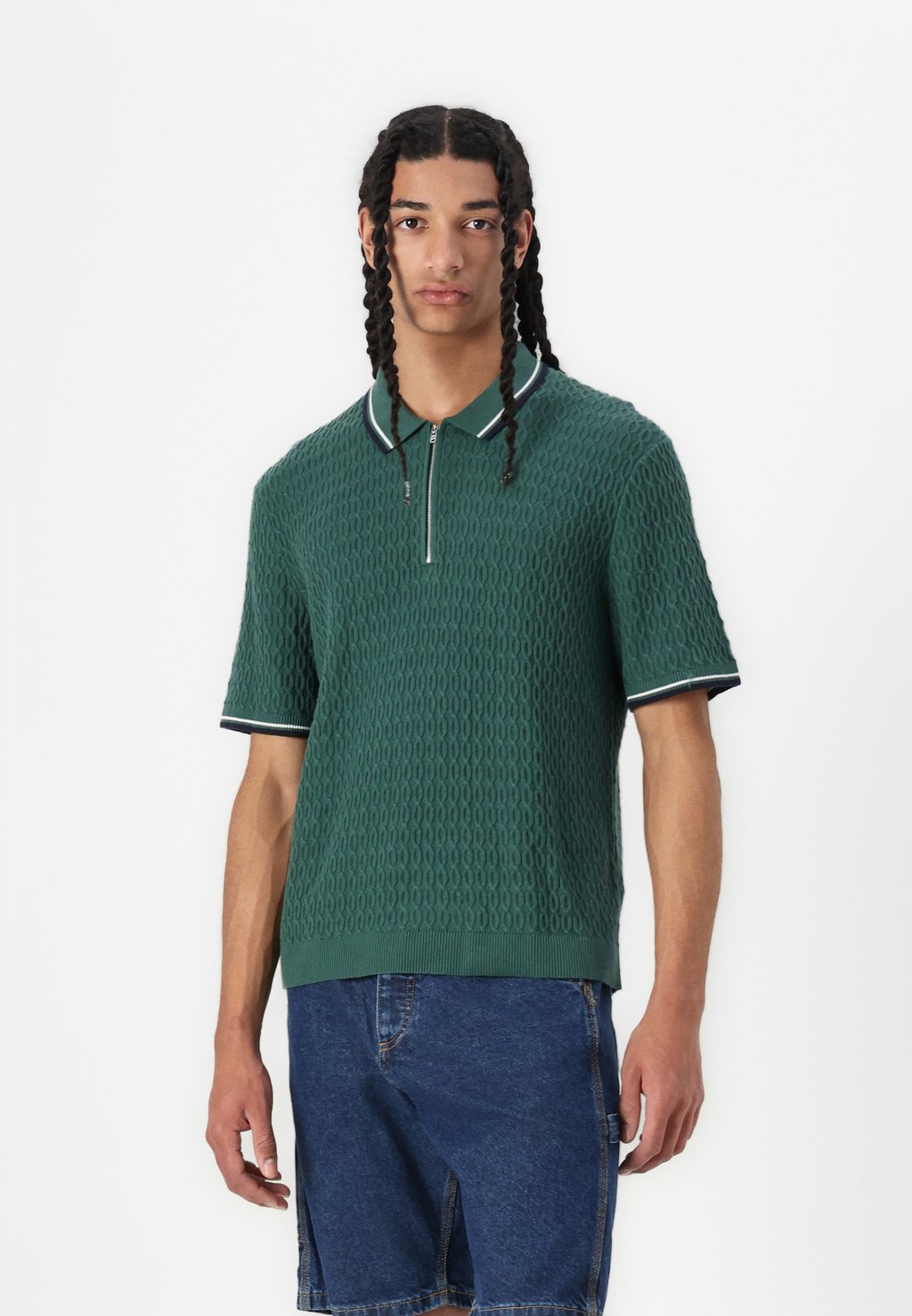 

Рубашка поло PREPPY TIPPED ZIP SWOLO Abercrombie & Fitch, зеленый