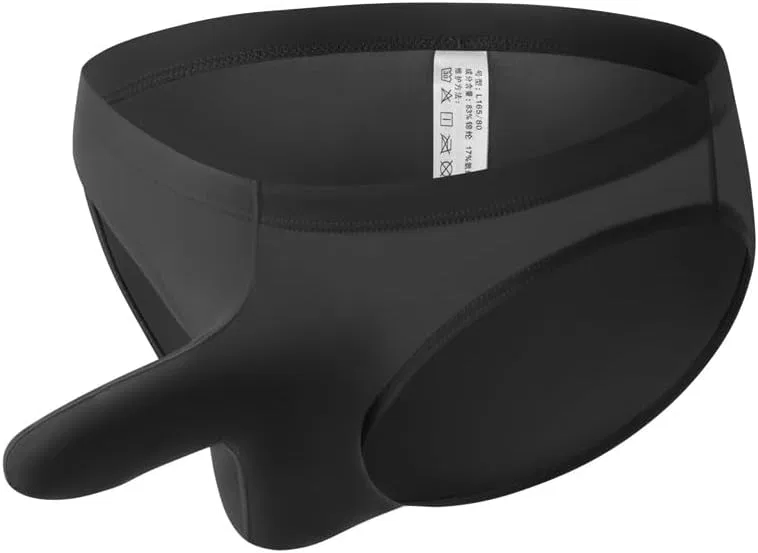 Брифы из льняного шелка, дышащие, Elephant Nose, Black