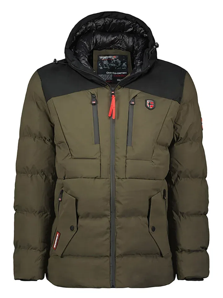 Стеганая куртка, Colour-Blocking, Geographical Norway, хаки/черный
