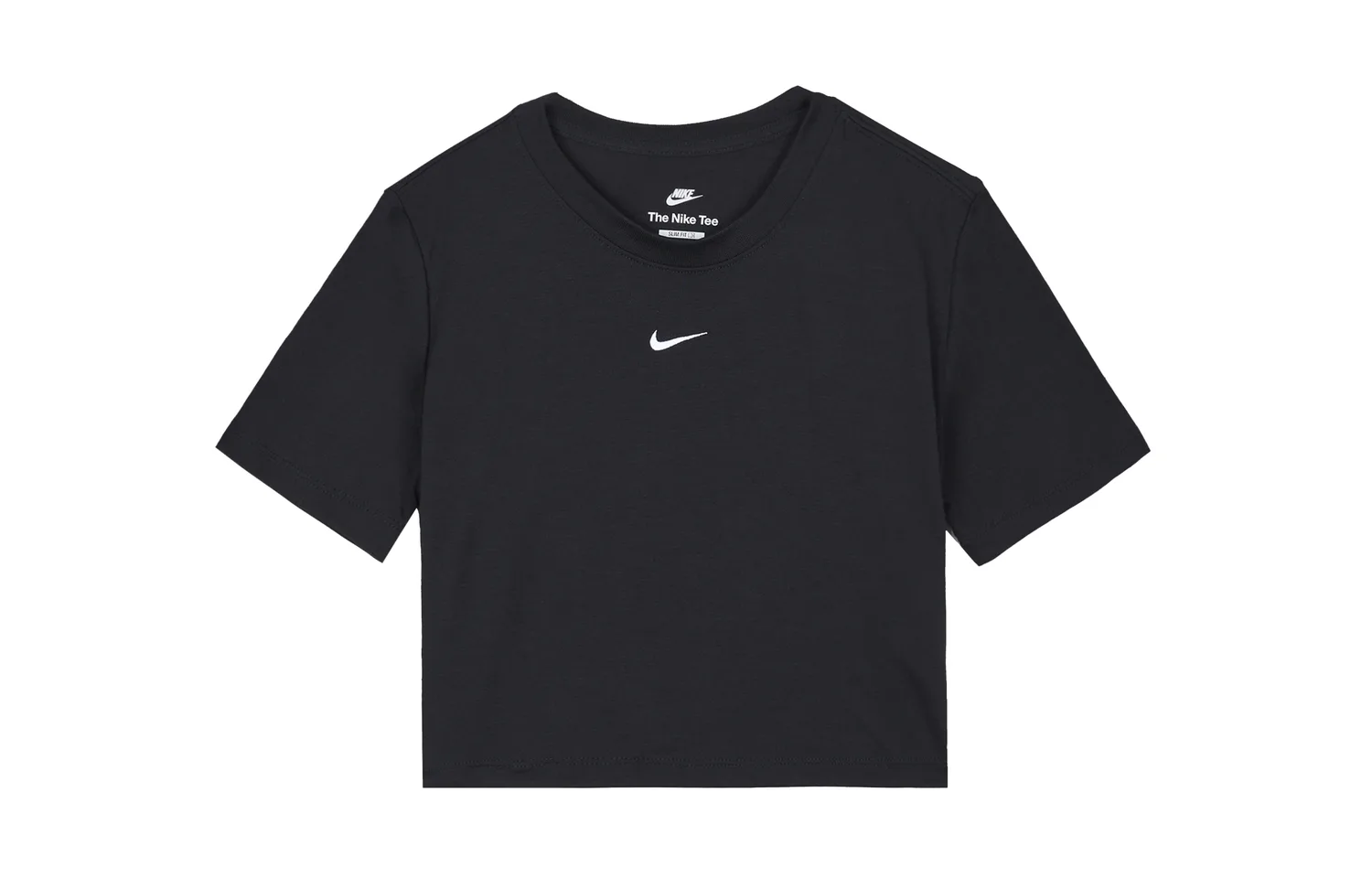Nike Кроп-топ женский черный с круглым вырезом