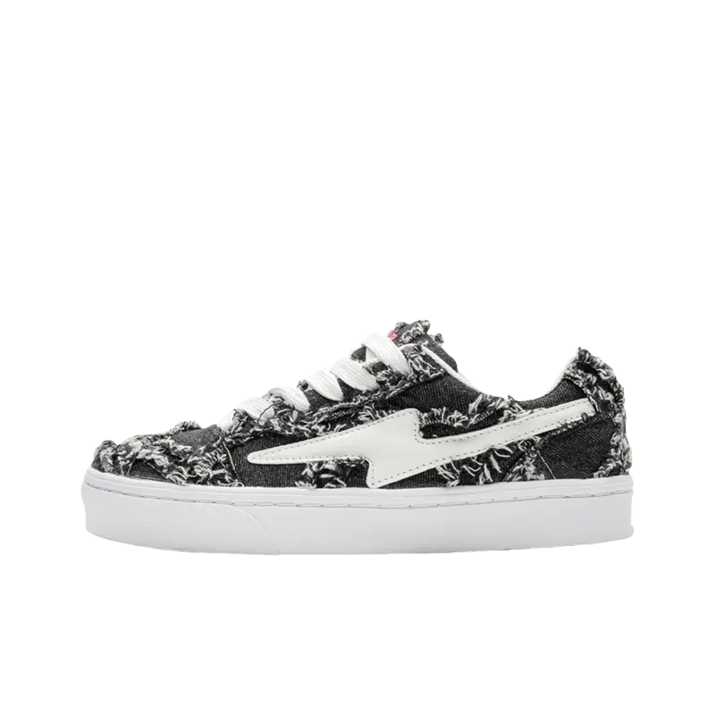 

JimiXiong Низкие скейтерские кросcовки унисекс черный деним, цвет Black Denim