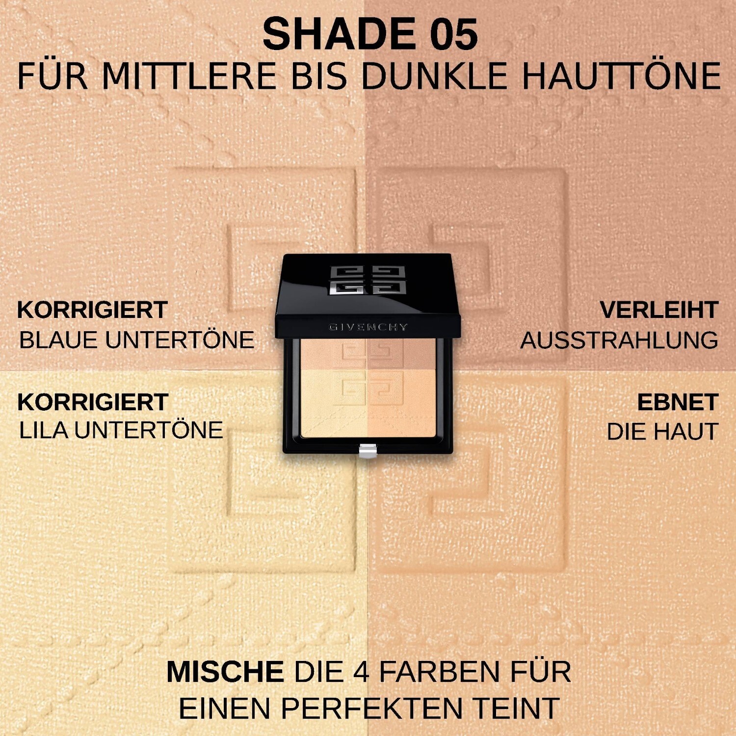 Пудра для лица prisme libre 4-color pressed powder Givenchy, n05 - popeline mimosa, вес 7 гр. — фото 3
