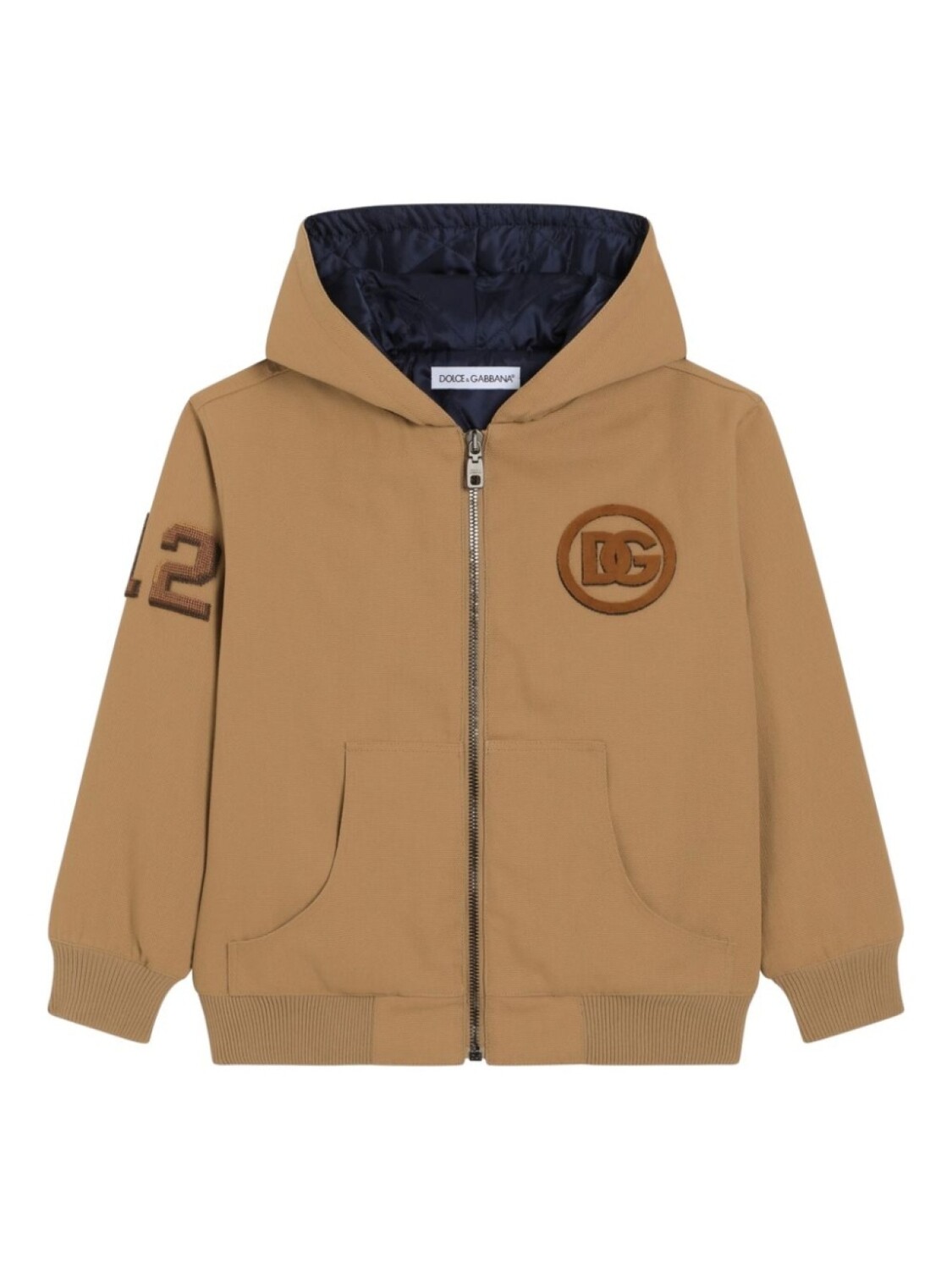 

Dolce & Gabbana Kids куртка с капюшоном и логотипом, коричневый