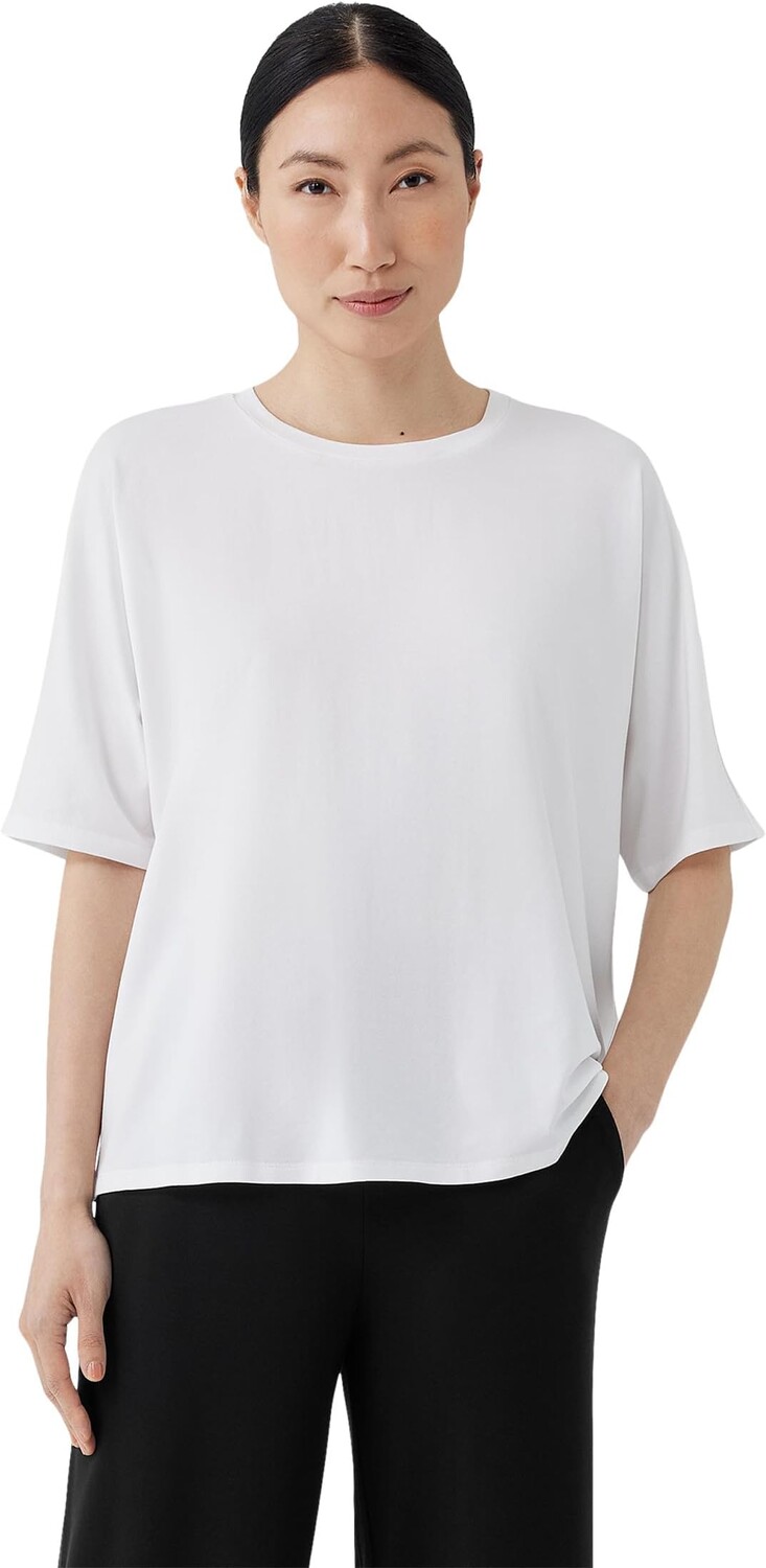 

Свободная футболка с круглым вырезом Eileen Fisher, белый