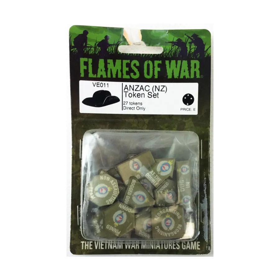 

Набор жетонов ANZAC (Новая Зеландия), Flames of War - Vietnam - Bases, Accessories & Destroyed Vehicles