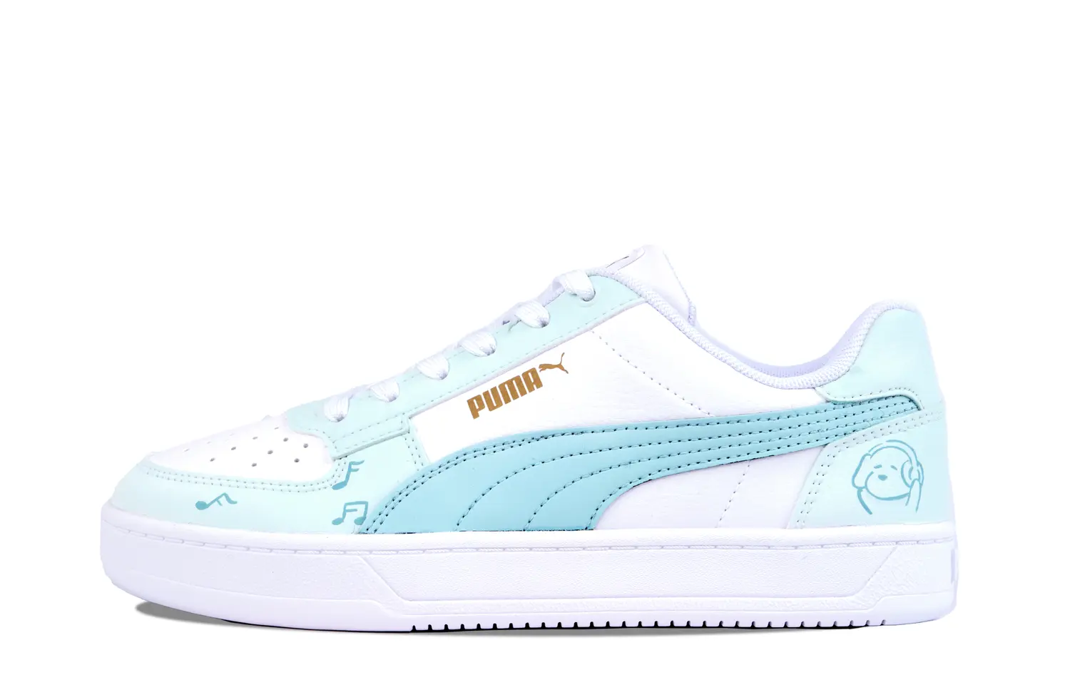 

PUMA Щенок наушники нескользящие устойчивые к истиранию дышащие низкие кеды для скейтборда унисекс бело-голубые