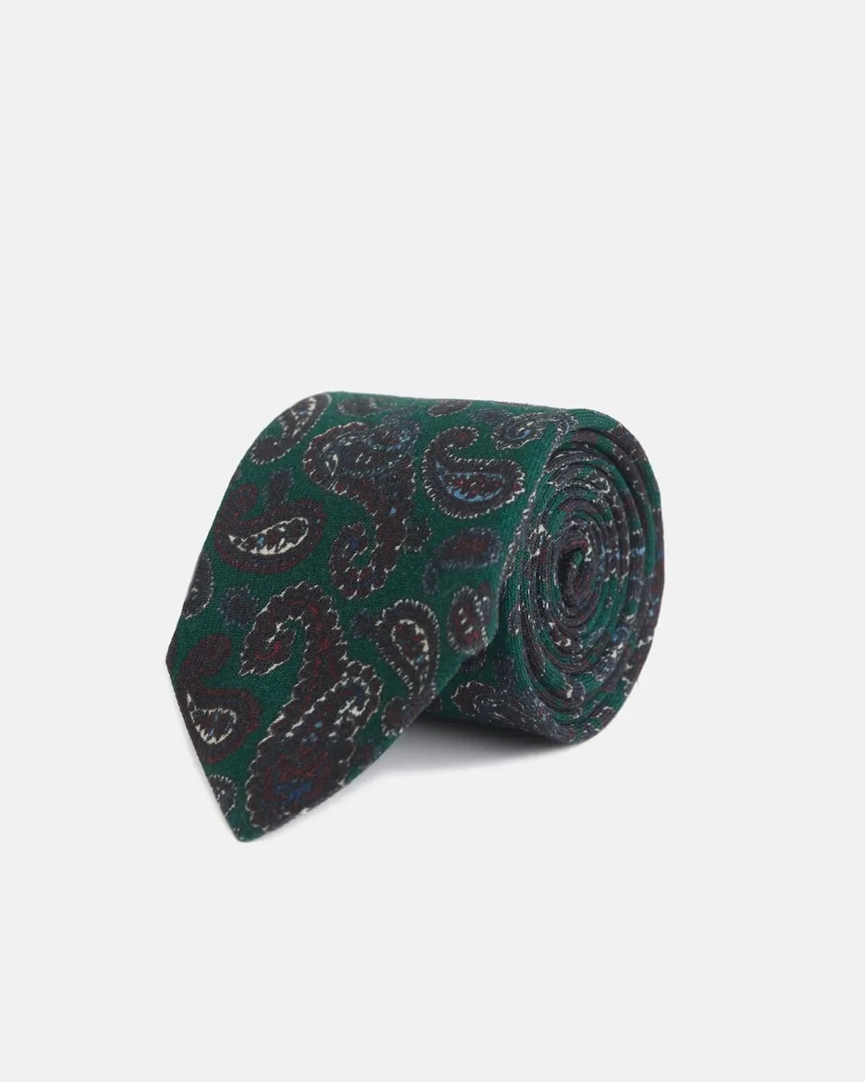 

Шелковый галстук зеленого цвета Silbon