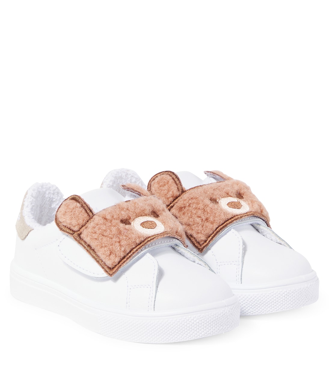 

Кроссовки из медвежьей кожи Monnalisa, Bianco/Panna + Beige