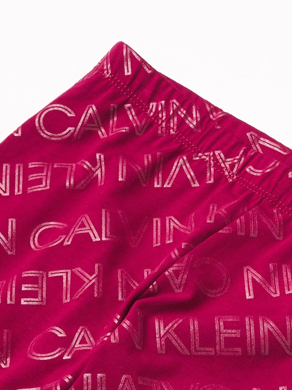 Леггинсы Calvin Klein для девочек, спортивные брюки-стрейч полной длины с логотипом, Red Gloss — фото 2