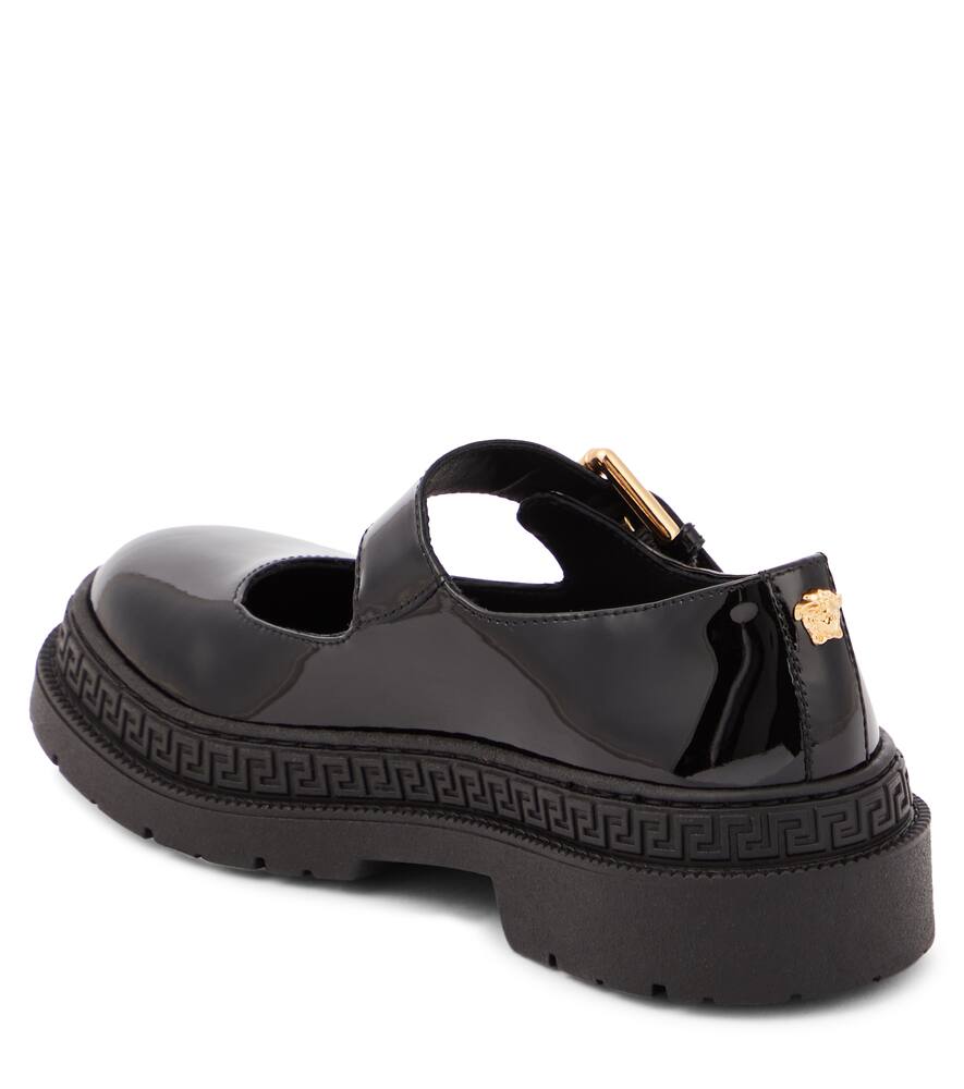 Лакированные балетки Медуза с ремешком Versace Kids, Nero - Oro Versace — фото 3