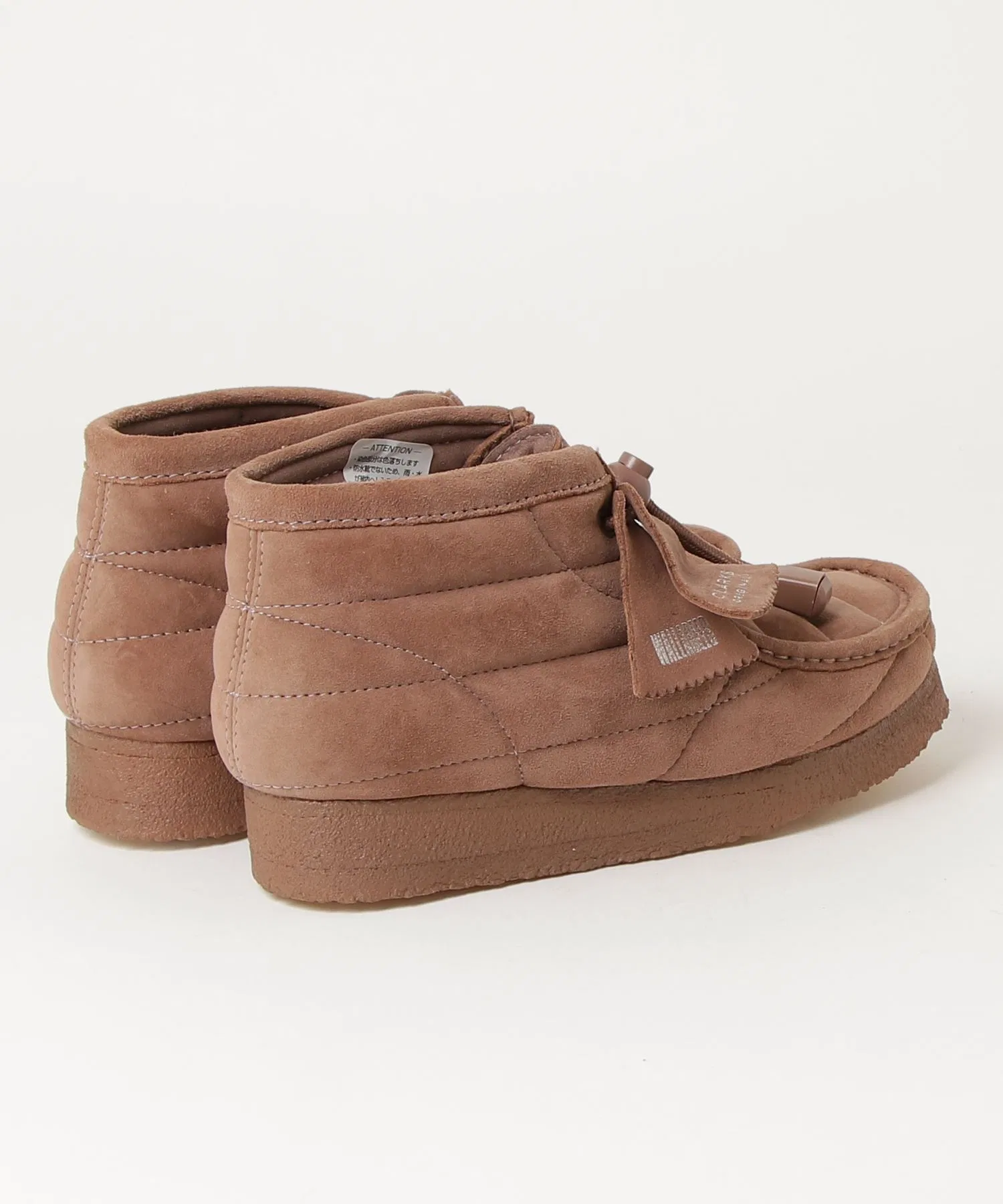 Унисекс замшевые ботинки Clarks Wallabee с килтингом бордовые — фото 2