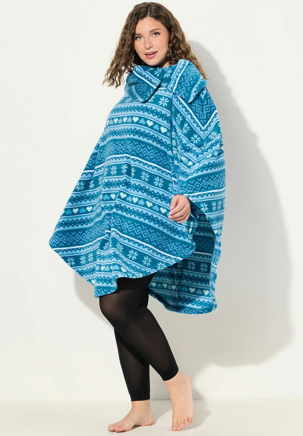 

Пончо ALPINE STRIPED PLUSH Ulla Popken, синий