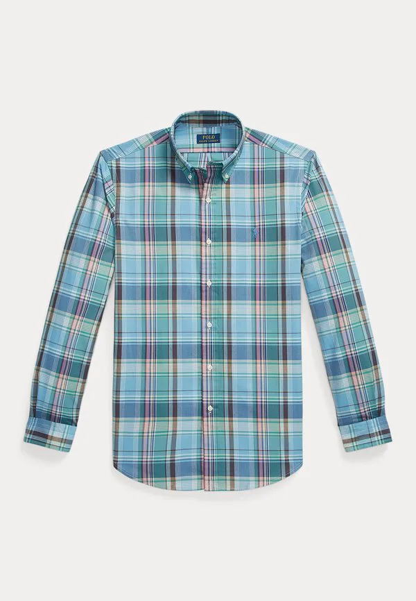 Рубашка из поплина в клетку, сшитая на заказ. Polo Ralph Lauren, Blue/Brown/Multi-Coloured — фото 4
