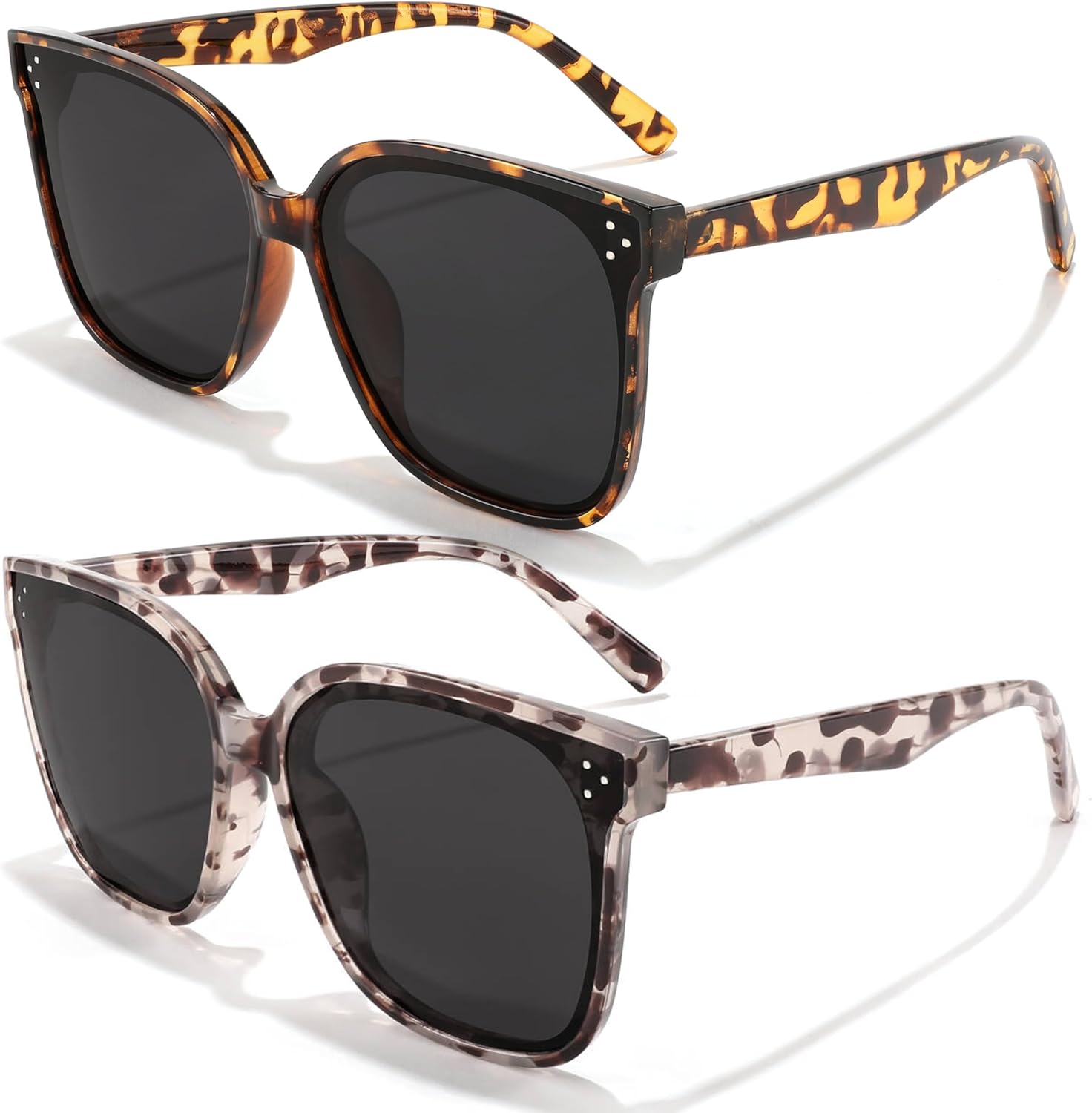 

Солнцезащитные очки FEISEDY увеличенного размера с поляризацией - защита UV400, квадратная форма, стильные солнцезащитные очки для активного отдыха и повседневной носки B2600, Z2pack Camouflage Frame+ Marble Frame