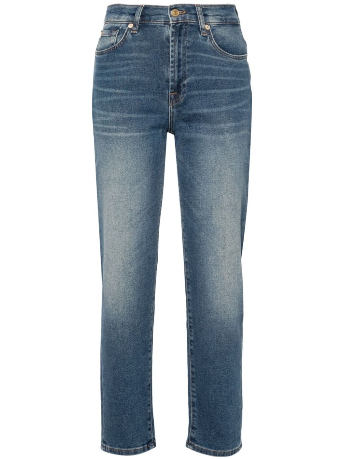 

7 For All Mankind зауженные брюки Malia с завышенной талией, синий
