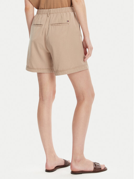 Шорты из ткани обычного кроя WW0WW44762 Tommy Hilfiger, бежевый — фото 3
