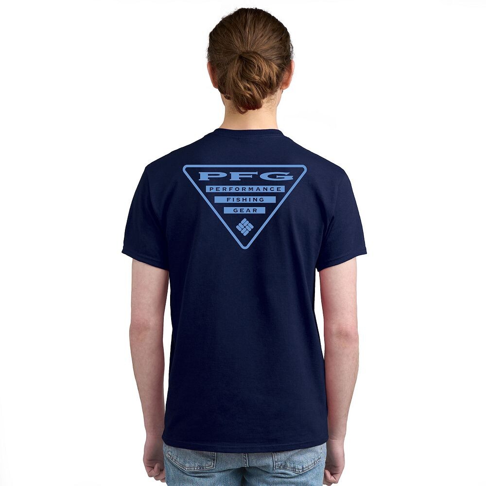 

Мужская футболка с короткими рукавами и рисунком Columbia PFG, цвет Blue Pfg