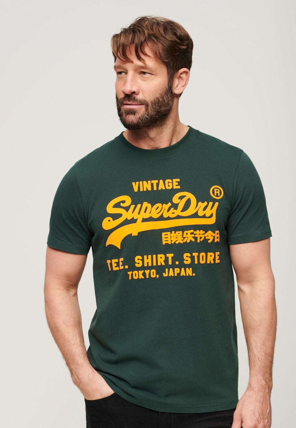 

Футболка с принтом VINTAGE LOGO Superdry, цвет dunkelgrün