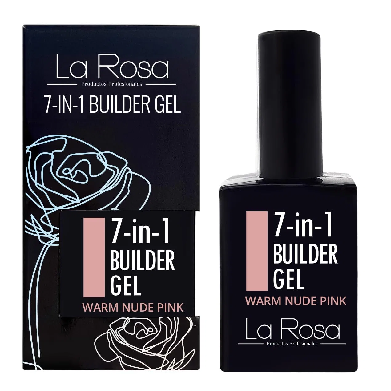 Гель-строитель LaRosa 7-в-1 в бутылочке, 15 мл, теплый нюдово-розовый La Rosa, Warm Nude Pink