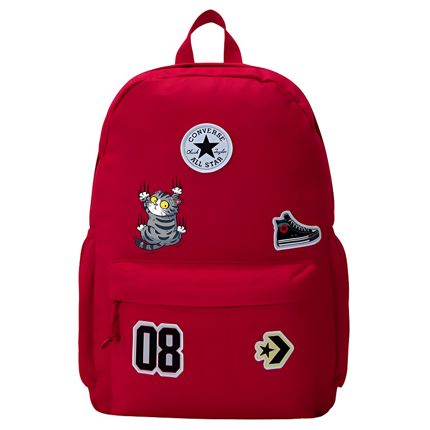 

Converse Полиэстеровый рюкзак средний размер унисекс в стиле преппи красный, Climbing Cat