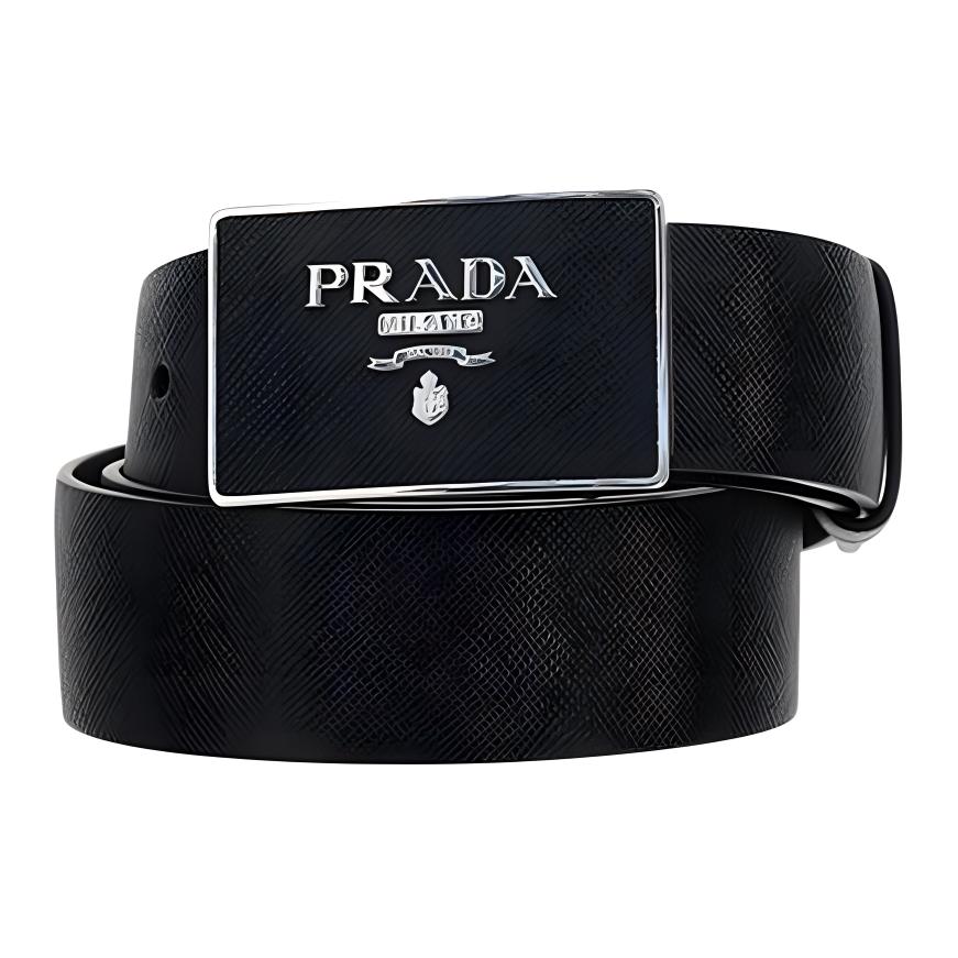 

Ремень с пряжкой-плакеткой и логотипом PRADA