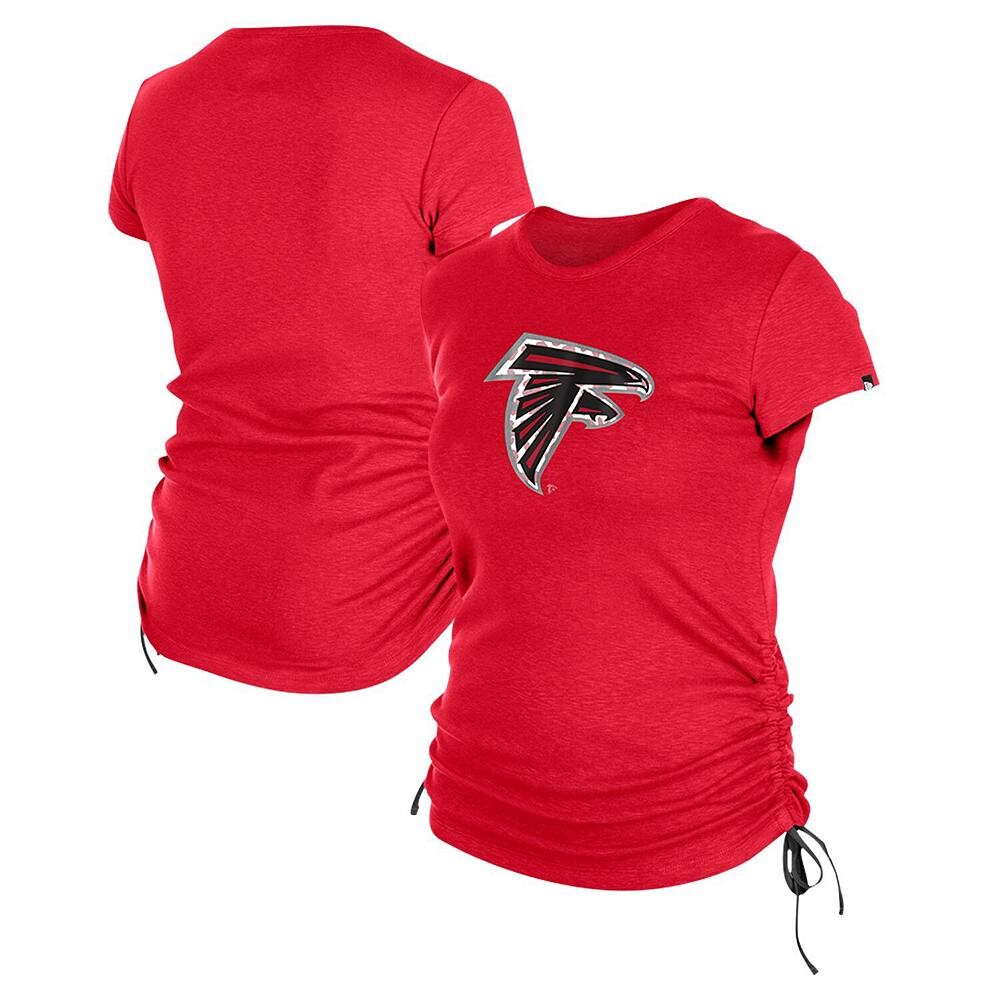 

Женская красная футболка New Era Atlanta Falcons со сборками по бокам, цвет Fal Red