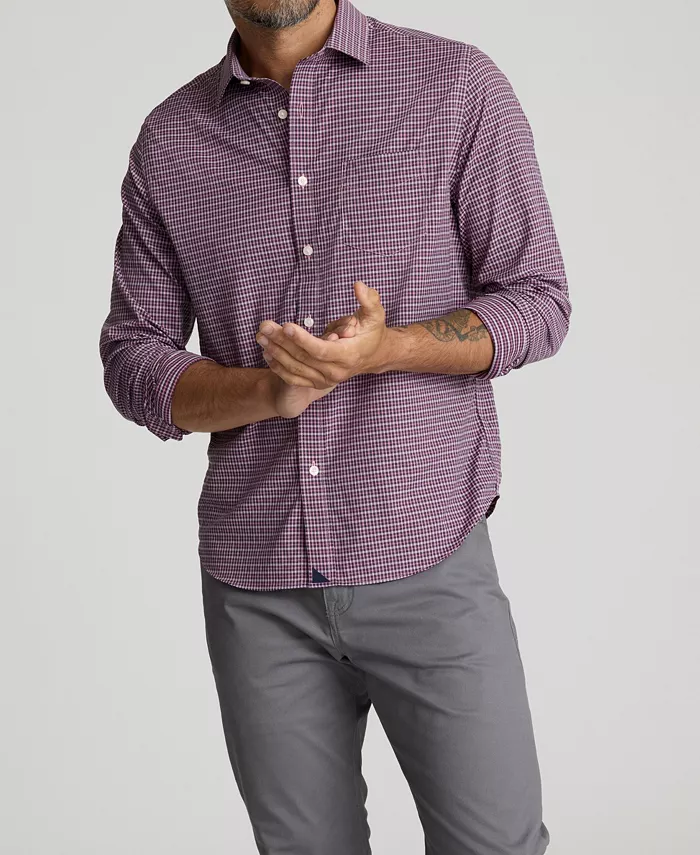 

Мужская рубашка Delune Slim Fit с защитой от сминания на пуговицах Untuckit, красный