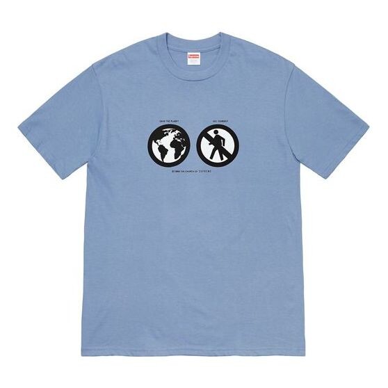 

Футболка fw19 week 1 save the planet slate tee Supreme, серый