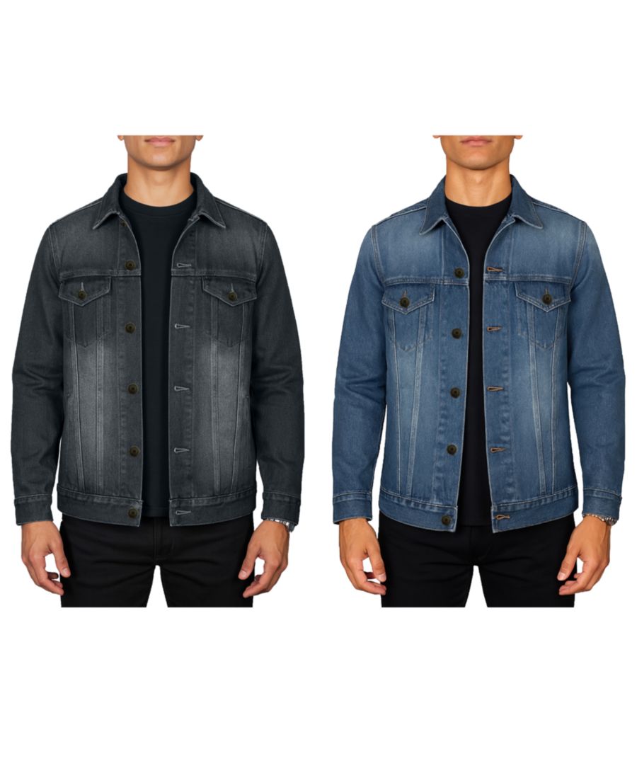 

Мужской комплект из двух предметов: классическая джинсовая куртка стандартного кроя Blu Rock, Black/medium wash