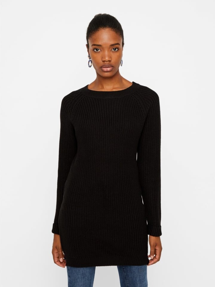 

Длинное платье Noisy may Langarm Strick NMSIESTA Legeres Midi Shirt, черный