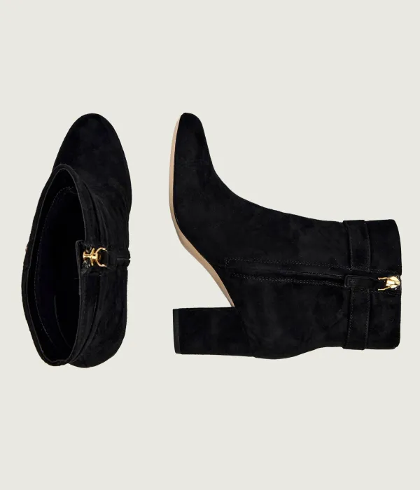 Кожаные ботильоны Kellie на блочном каблуке Lauren Ralph Lauren, черный — фото 4