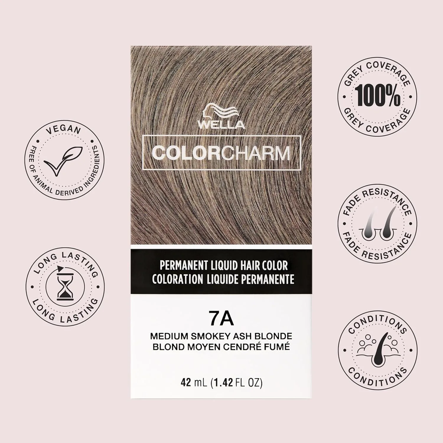 Стойкая жидкая краска для волос WELLA Color Charm для закрашивания седины, натуральный светло-русый оттенок., 10N Satin Blonde — фото 3