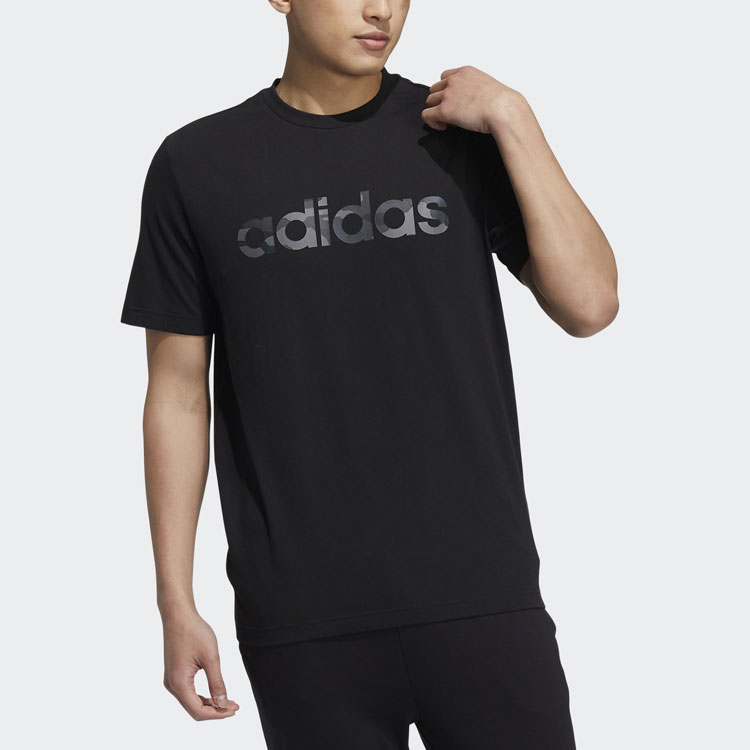 Футболка прямая мужская черная Adidas Neo — фото 3