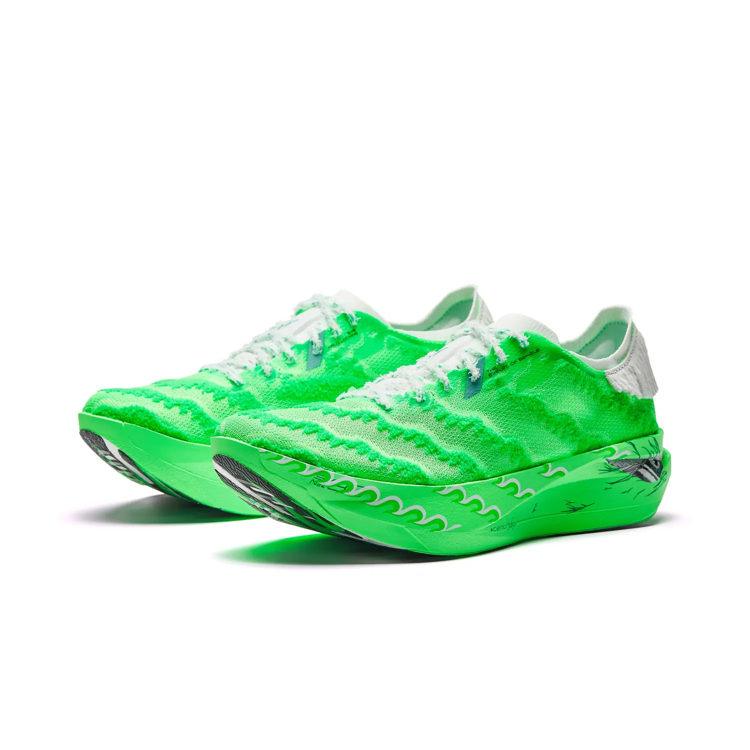 ANTA C202 G9 2 Cushioning Slip Resistant Low top Carbon Plate мужские марафонские кроссовки Fluorescent Flash Green — фото 3