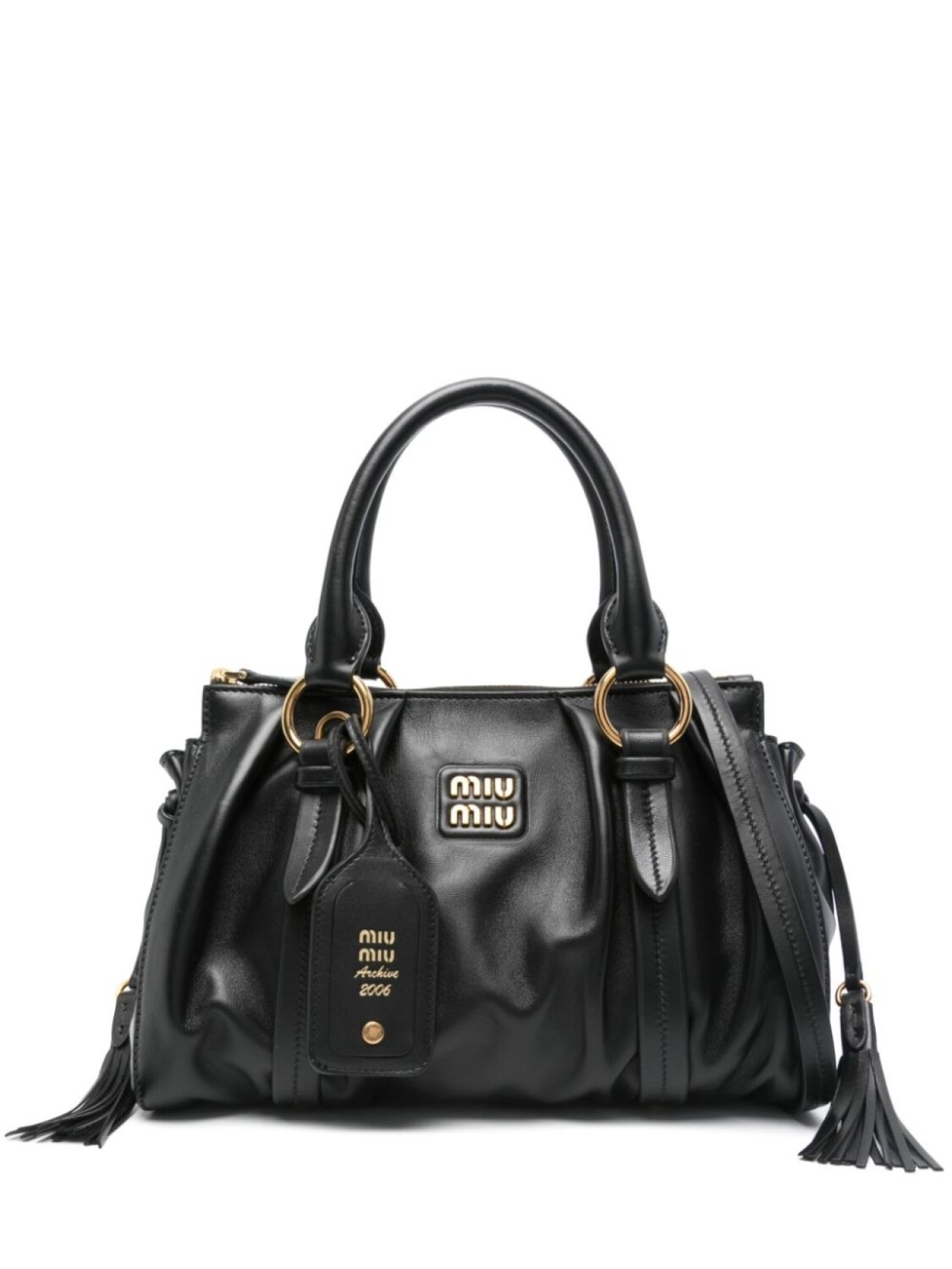 

Сумка-тоут с логотипом Miu Miu, черный