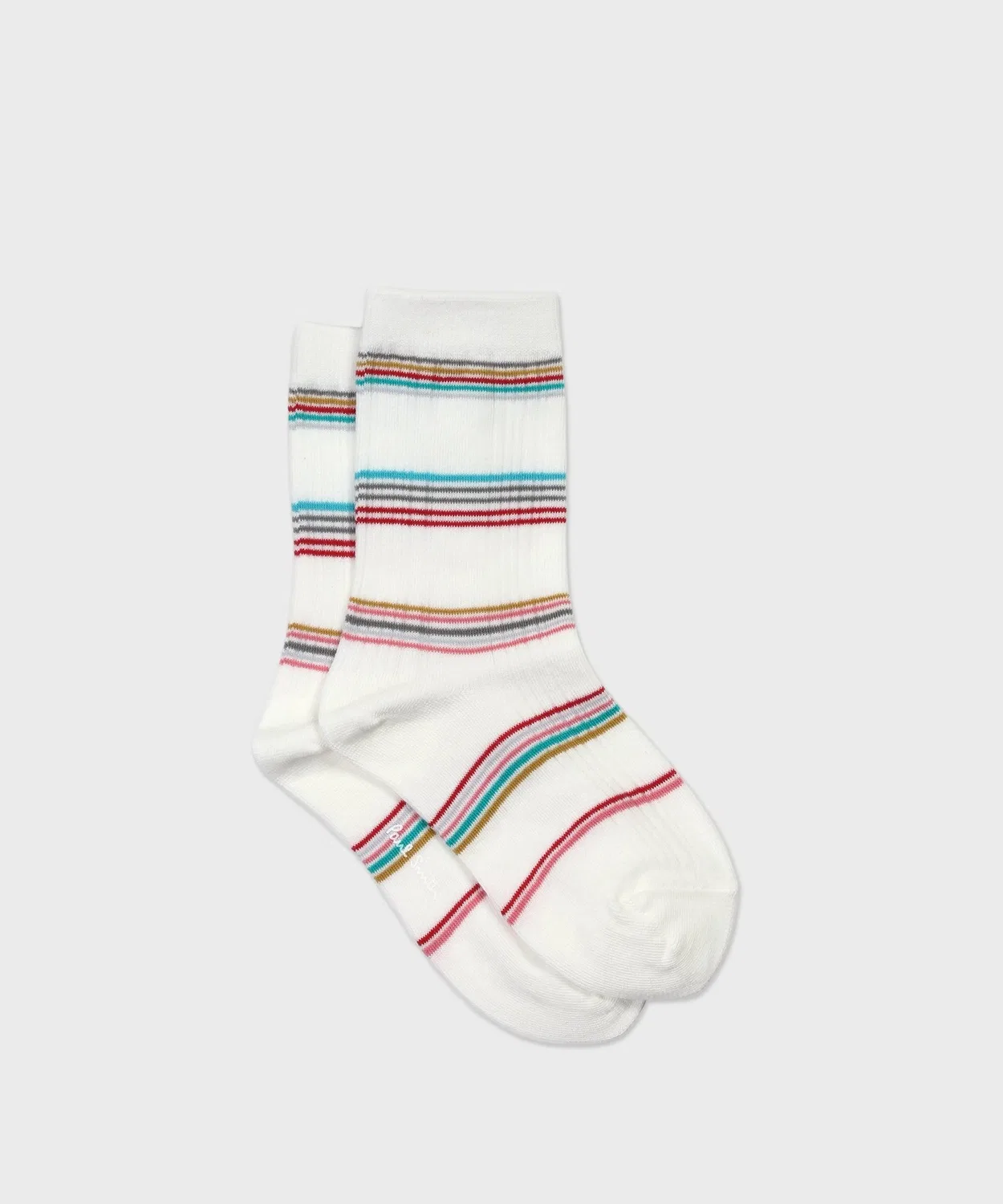 Носки детские с цветной полоской Paul Smith Junior, пара, белые