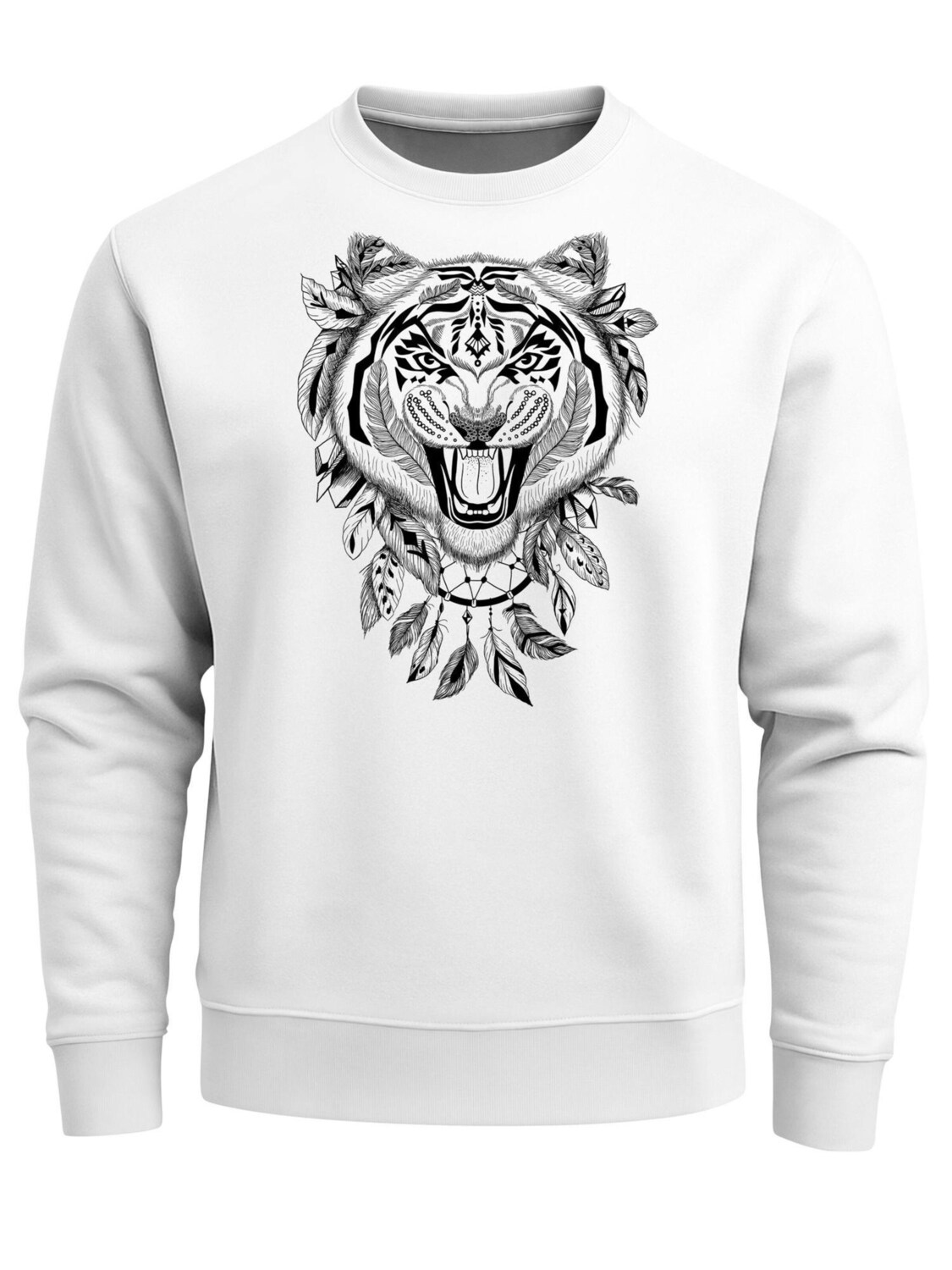 

Neverless Свитшот 'Tiger' в белом цвете