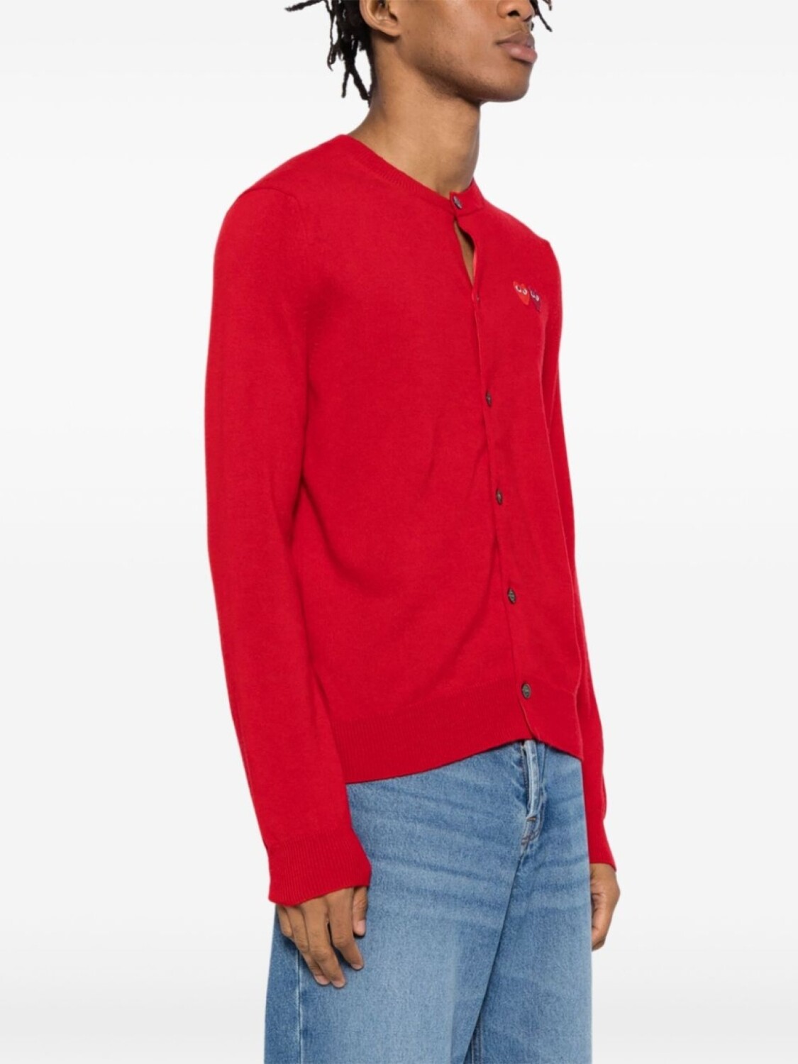 Comme Des Garçons Play кардиган с вышивкой, красный — фото 4