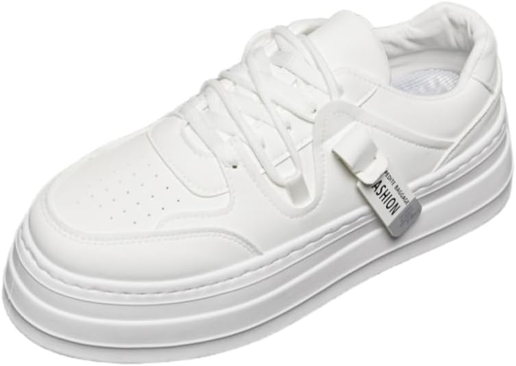 

Мужские спортивные повседневные кроссовки с толстой подошвой и круглым носком - подходят для всех сезонов, для школы, на улице и для путешествий Fusecottc, белый