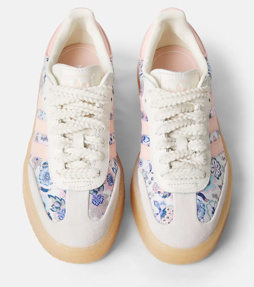 Кроссовки Samba OG с цветочной кожаной отделкой Adidas Originals Kids, розовый — фото 4
