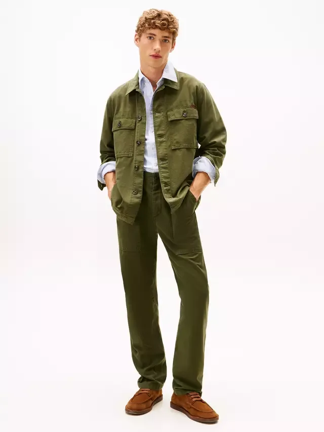 Хлопковая рабочая куртка, цвет Арктическая ель Tommy Hilfiger — фото 3