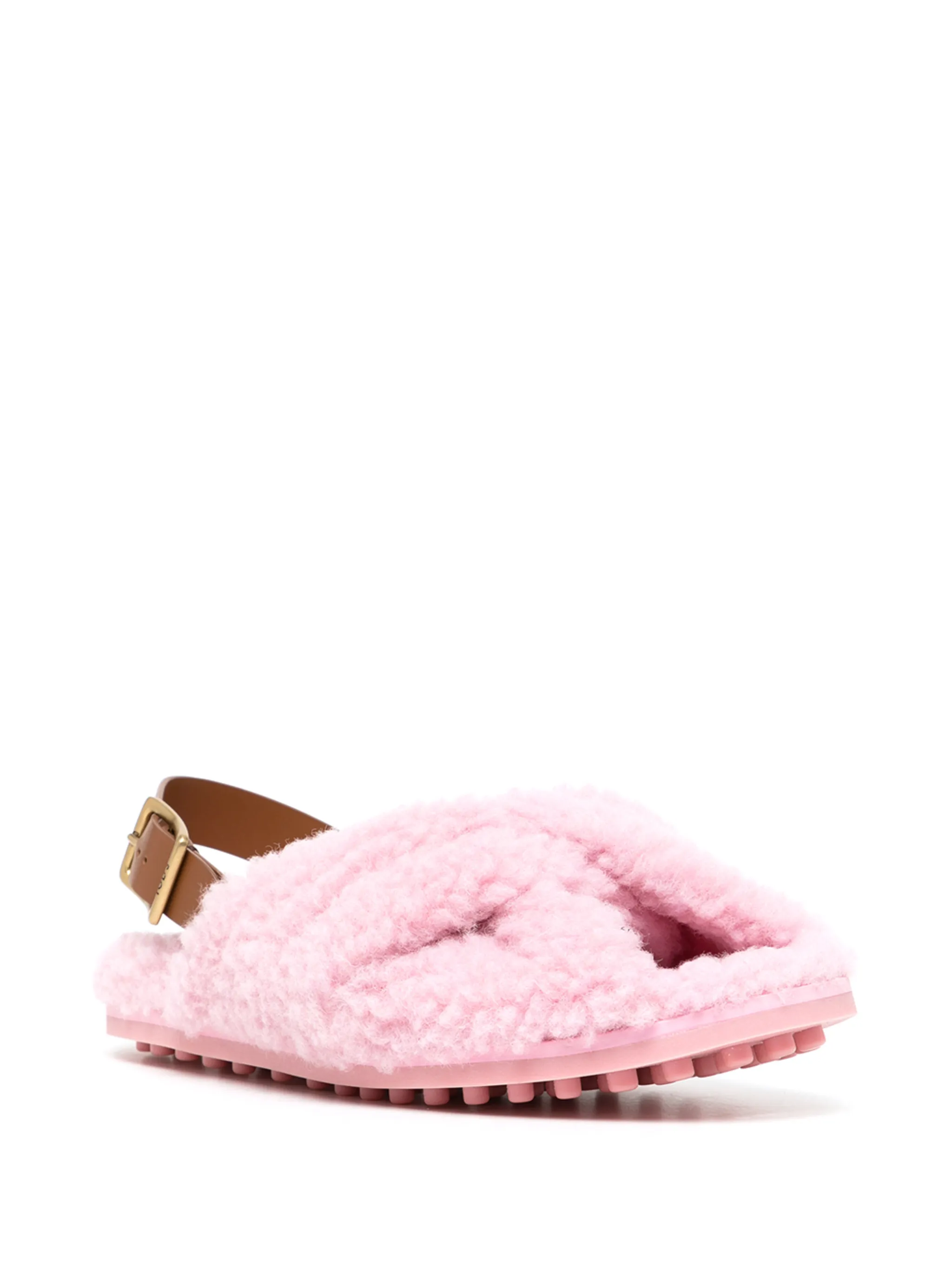 Сандалии из овчины с ремешком на пятке Tod'S, розовый — фото 2