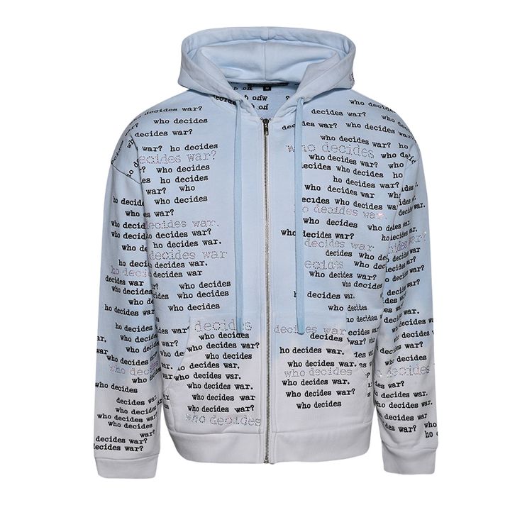 

Худи Who Decides War Scripture Zipper Hoodie 'Sky', синий