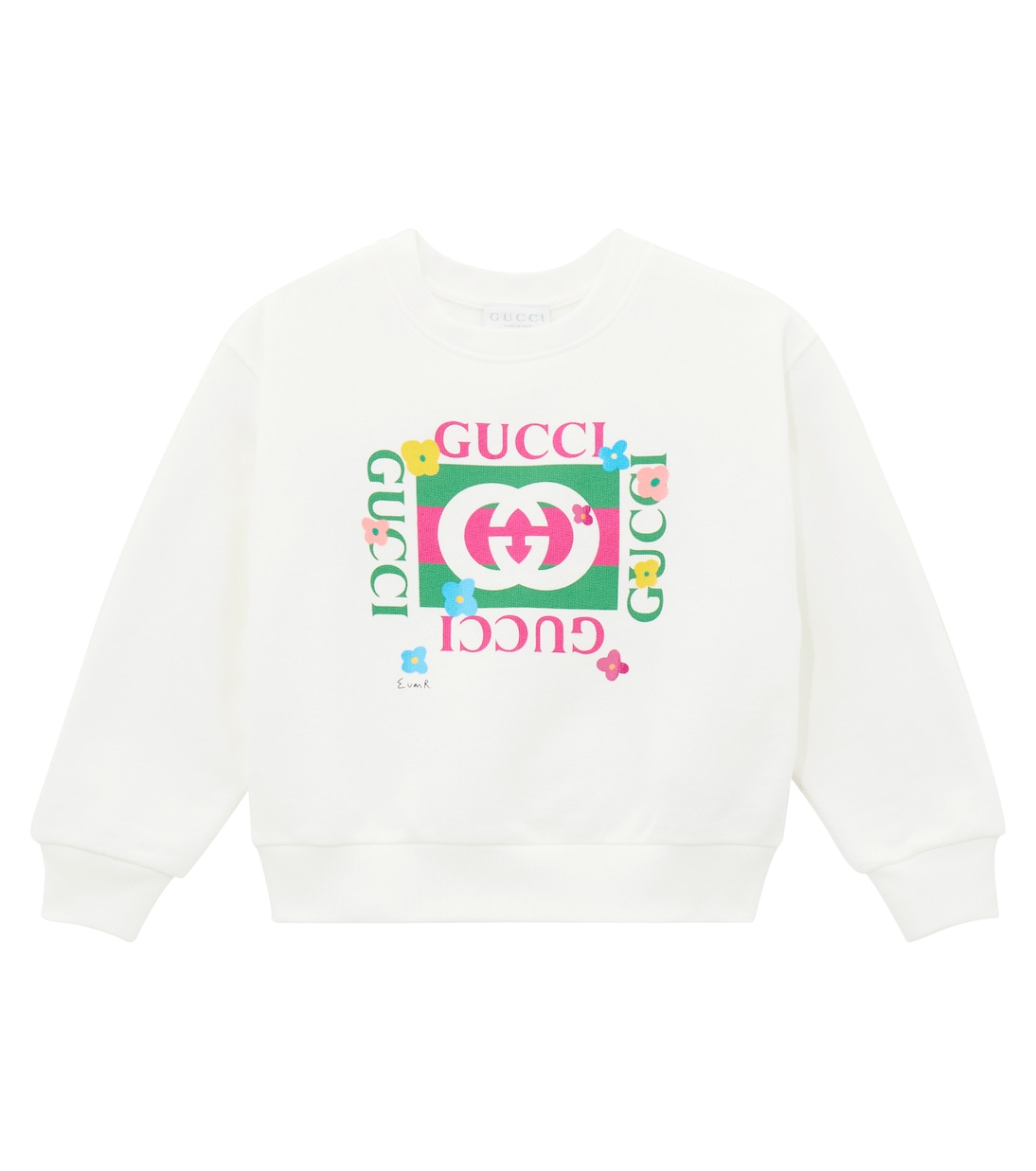 

Хлопковый флисовый свитшот Euan Roberts Gucci Kids, New White/Mc