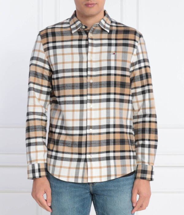 

Рубашка Tommy Jeans классического кроя, коричневый