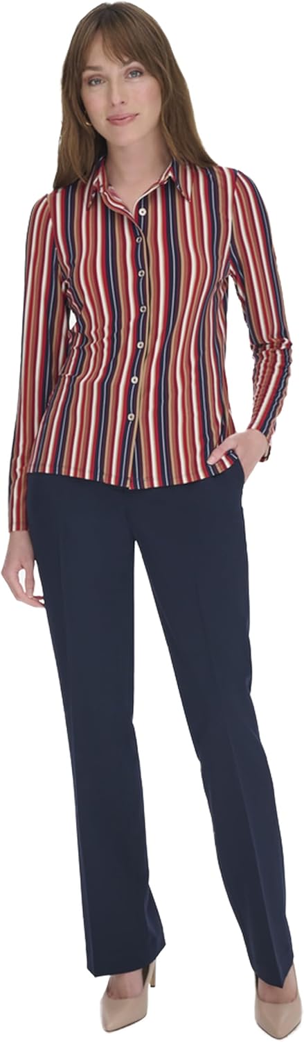 

Женский мягкий рабочий топ Tommy Hilfiger с длинными рукавами и трикотажным топом, Chili Multi