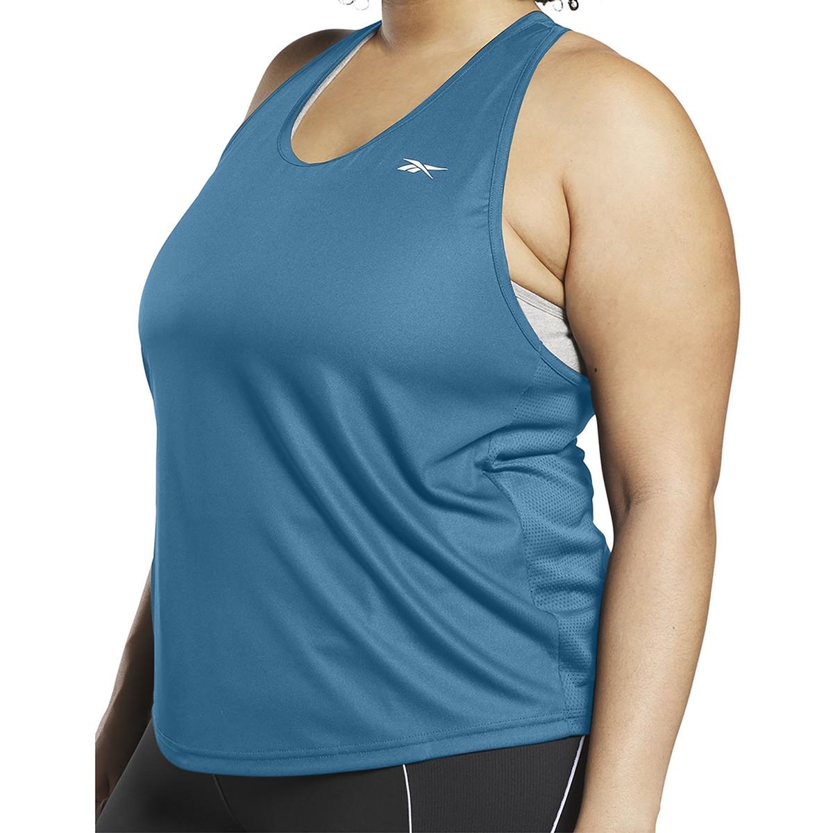 

Плюс Женская майка для фитнеса и бега Reebok, цвет steely blue