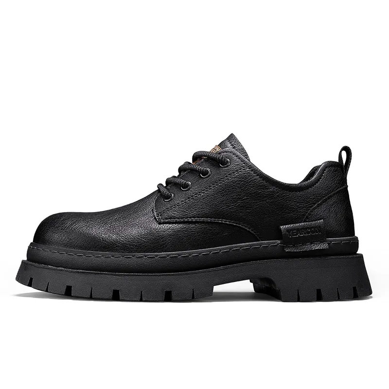 YEARCON Повседневные кожаные туфли мужские low top black brown