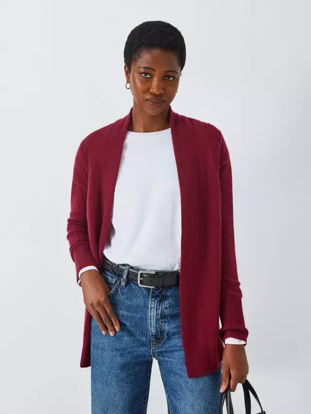 

Кардиган John Lewis Cashmere Rib, бордовый